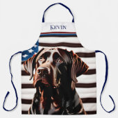 Rustikale Schokolade Labrador auf amerikanischer F Schürze (Vorderseite)