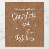 Rustikale Schokolade Party Herbst Weinetikett (Einzelnes Label)