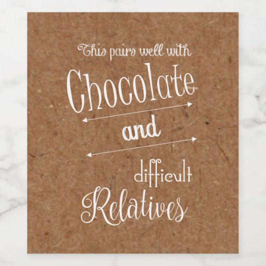 Rustikale Schokolade Party Herbst Weinetikett (Einzelnes Label)