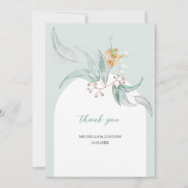 Rustikale Schöne Minze Eukalyptus Wasserfarben Kun Dankeskarte