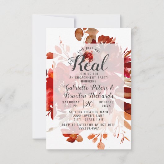 Rustikale Schönheit Diese gerade Got echte Engagem Einladung (Vorderseite)
