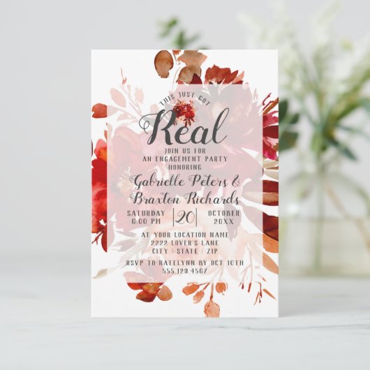 Rustikale Schönheit Diese gerade Got echte Engagem Einladung (Stehend Vorderseite)