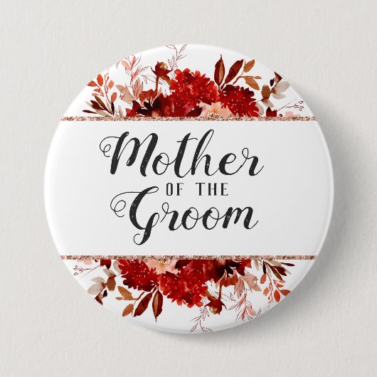 Rustikale Schönheit Florale Rahmung Mutter des Brä Button (Vorderseite)