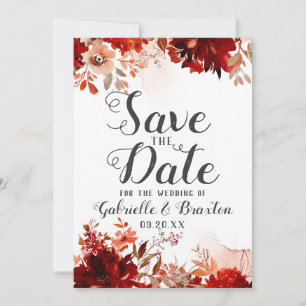 Rustikale Schönheit Florale Wasserfarbe Save the D Date