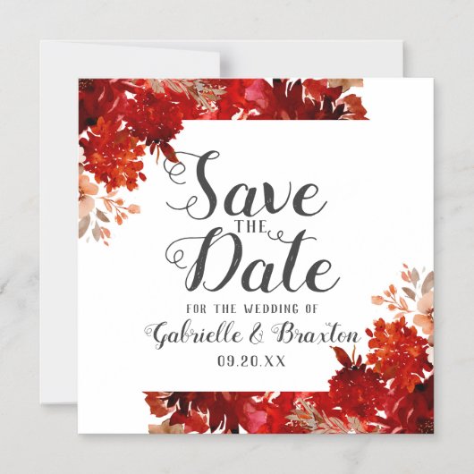 Rustikale Schönheitsblumenhochzeit Gerahmt speiche Magneteinladung (Vorderseite)