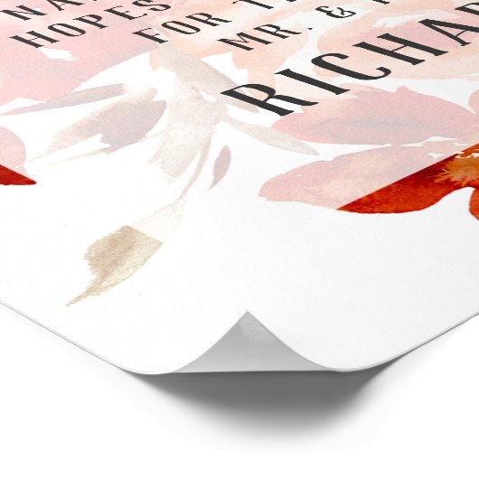 Rustikale Schönheitsflora Bitte unterschreiben Sie Poster (Ecke)