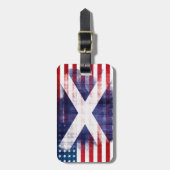 Rustikale schottische amerikanische Flagge Gepäckanhänger (Vorderseite vertikal)