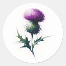 Rustikale Schottische Distel-Rundaufkleber