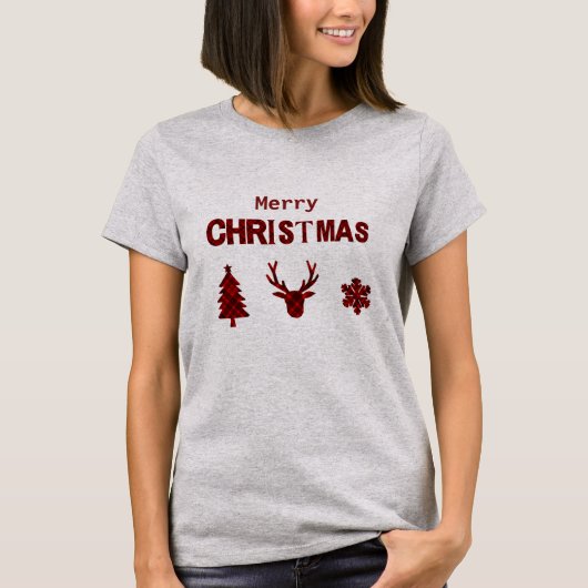 rustikale schottische Weihnachtsschrift T-Shirt (Vorderseite)