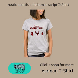 rustikale schottische Weihnachtsschrift T-Shirt
