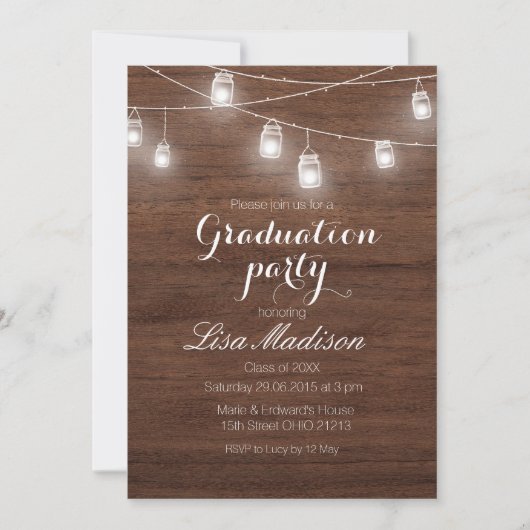 Rustikale Schreib-Party-Karte für Holzschnitte Einladung (Vorderseite)