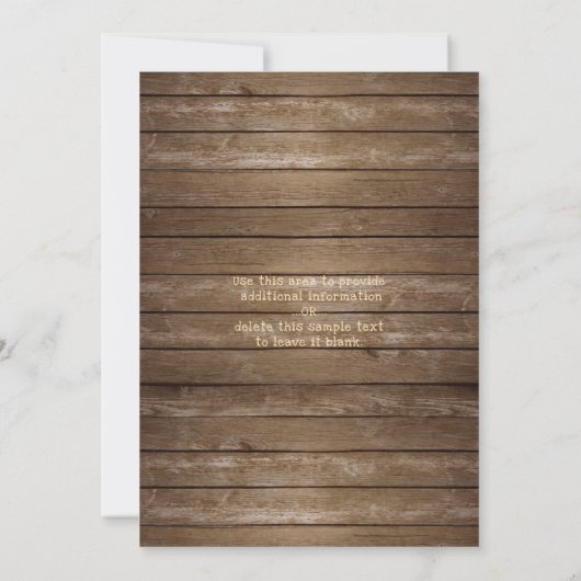 Rustikale Schreib- und Streichlichtpartei Einladung (Rückseite)