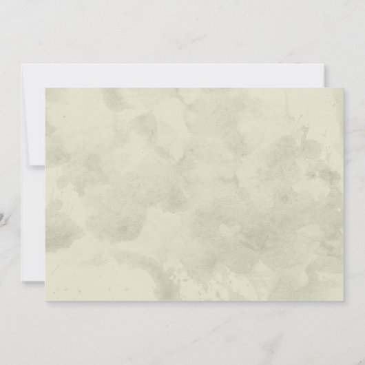 Rustikale Schreibmaschine befestigt Einladung (Rückseite)