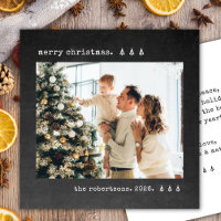 Rustikale Schreibmaschinen-Familienfoto-Weihnachts