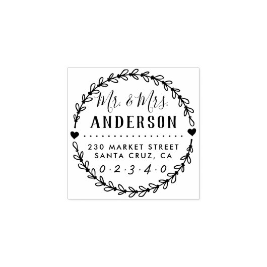 Rustikale Schreibschrift Name & Rücksendeadresse Gummistempel (Prägung)