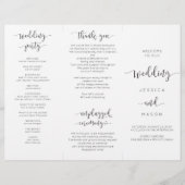 Rustikale Schreibschrift Tri-Fold Hochzeitsprogram Flyer (Vorne)
