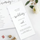 Rustikale Schreibschrift Tri-Fold Hochzeitsprogram Flyer
