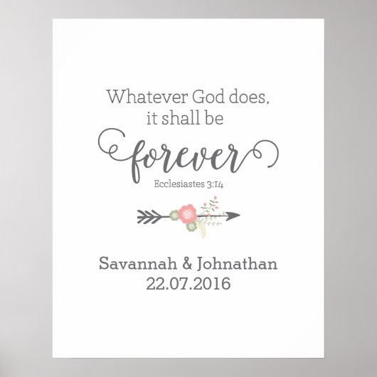 Rustikale Schrift Christlich Art Wedding Poster (Vorne)