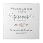 Rustikale Schrift Christliche Kunsthochzeit Fliese (Vorderseite)