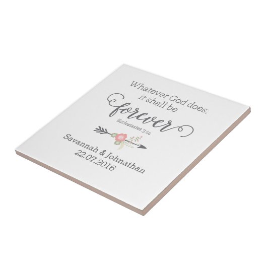 Rustikale Schrift Christliche Kunsthochzeit Fliese (Seite)