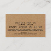 Rustikale Schrift, Country Kraft Geburtstagsparty  Begleitkarte (Rückseite)