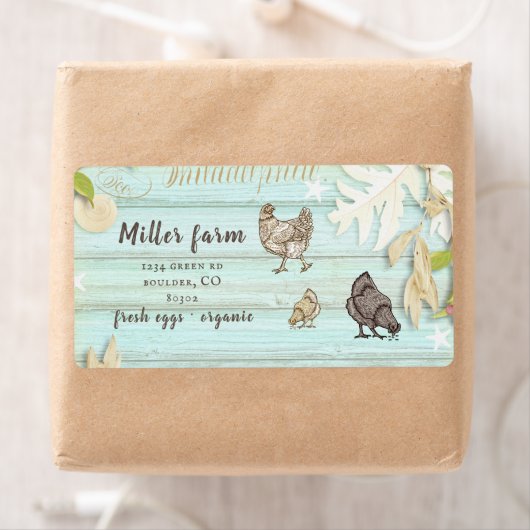 Rustikale Schrift Ei Carton Label (Insitu)