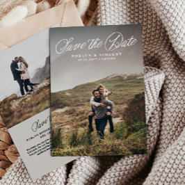Rustikale Schrift einfache zwei-Foto-Hochzeit Save The Date