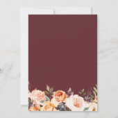 Rustikale Schrift fallen blumengeschmückte Hochzei Einladung (Rückseite)