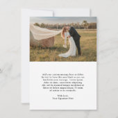 Rustikale Schrift Foto Moderne Hochzeit Dankeskarte (Rückseite)