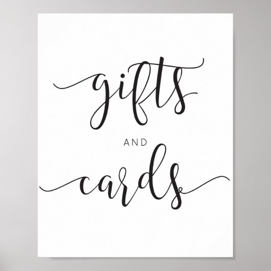 Rustikale Schrift Geschenke und Karten Schild (Vorne)