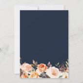 Rustikale Schrift Herbst Blumenmarinade blaue Hoch Einladung (Rückseite)