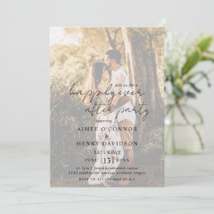 Rustikale Schrift Hochzeitsempfang Modern Einladung