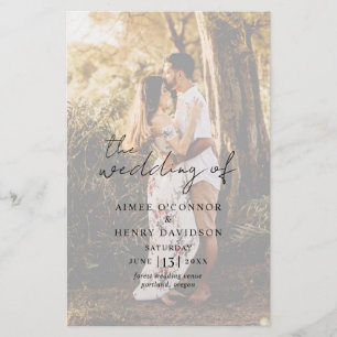 Rustikale Schrift Hochzeitsprogramm-Foto im modern Flyer