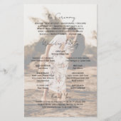 Rustikale Schrift Hochzeitsprogramm-Foto im modern Flyer (Hinten)