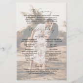 Rustikale Schrift Hochzeitsprogramm mit Foto (Rückseite)