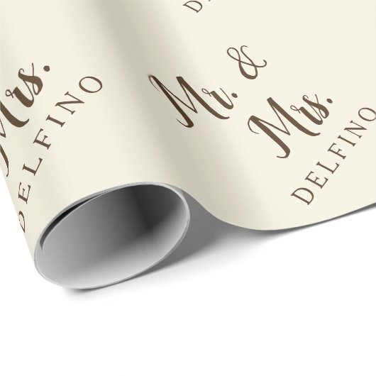 Rustikale Schrift neu verheiratet Mr. Just Custom Geschenkpapier (Rolleneckpunkt)