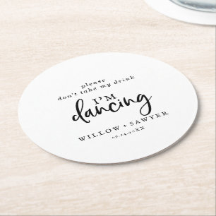 Rustikale Schrift Nimm nicht mein Getränk, ich tan Runder Pappuntersetzer