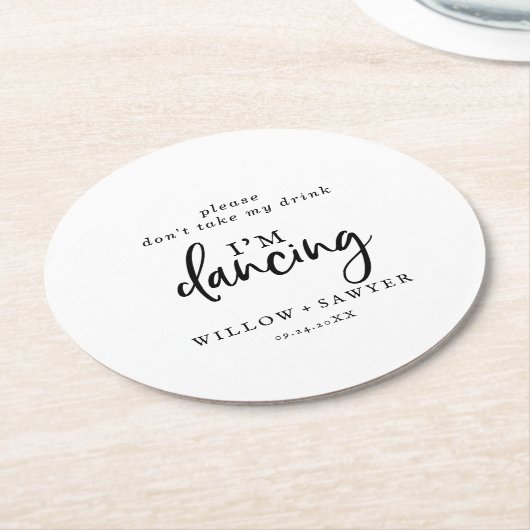 Rustikale Schrift Nimm nicht mein Getränk, ich tan Runder Pappuntersetzer (Angewinkelt)