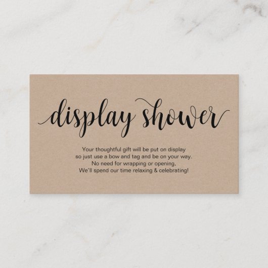 Rustikale Schrift, rustikale Kraft, Display-Dusche Begleitkarte (Vorderseite)