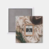 rustikale Schwangerschaftsankündigung von Ultrasou Magnet (Vorderseite/Rückseite)