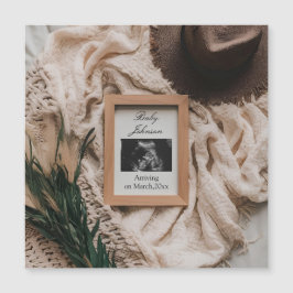 rustikale Schwangerschaftsankündigung von Ultrasou Magnetkarte