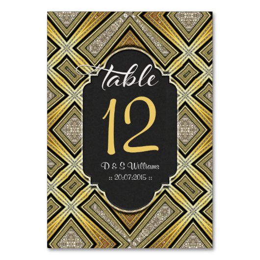 Rustikale Schwarz-Muster-Tischnummer-Karten Tischnummer (Rückseite)