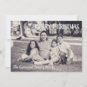 Rustikale Schwarz & Weiß 1 Foto Weihnachtskarte Einladung (Vorderseite)