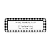 Rustikale Schwarz-Weiß-Buffalo-Karierte Adresse (Vorne)