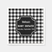 Rustikale Schwarz-Weiß-Gingham-Kinderdusche Serviette (Vorderseite)