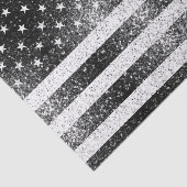 Rustikale Schwarz-weiß-graue Glitzern - USA-Flagge Seidenpapier (Ausschnitt)