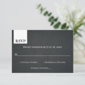 Rustikale Schwarz-Weiß-Monogramm Moderne Hochzeit RSVP Karte (Stehend Vorderseite)