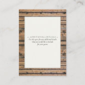 Rustikale Schwarz-weiße Elfenbeinholzrahmen - Deta Begleitkarte (Rückseite)