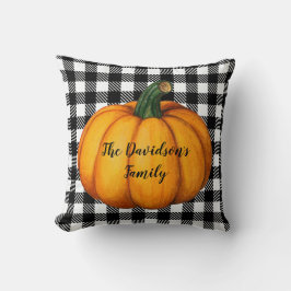 Rustikale Schwarz-weiße Karierte, gemütliche Herbs Kissen