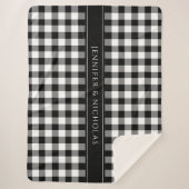 Rustikale schwarz-weiße Karierte Karos Name Sherpadecke (Vorderseite)